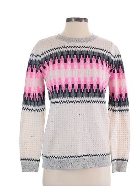 Brodie Pink Fair Isle Crewneck Sweater